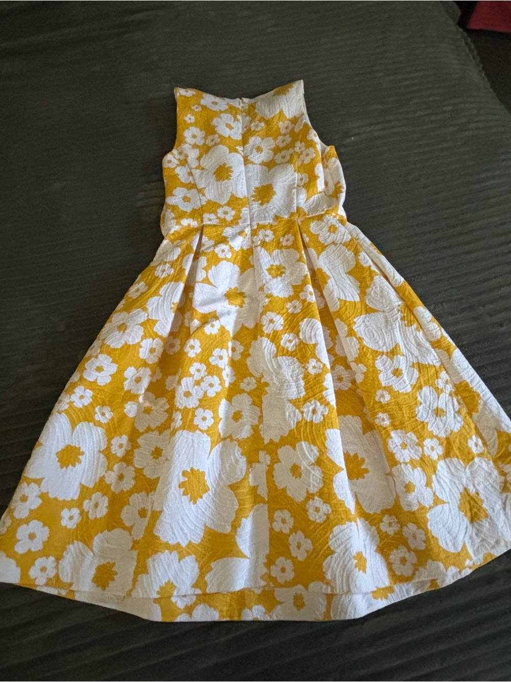 Women’s Yellow and White Floral Fit & Flare Dress